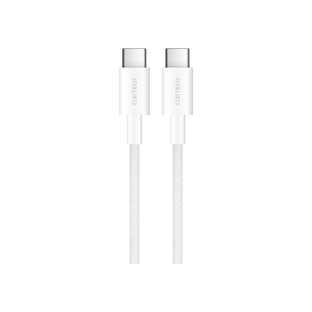 สายชาร์จไนลอนถัก 60W USB-C to USB-C CUKTECH CTC315P สีขาว 1.5 เมตร รองรับชาร์จเร็ว PD,QC_0